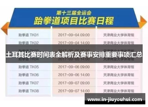 土耳其比赛时间表全解析及赛事安排重要事项汇总