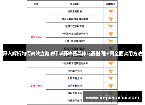 深入解析如何高效查询法甲联赛决赛具体比赛时间指南全面实用方法